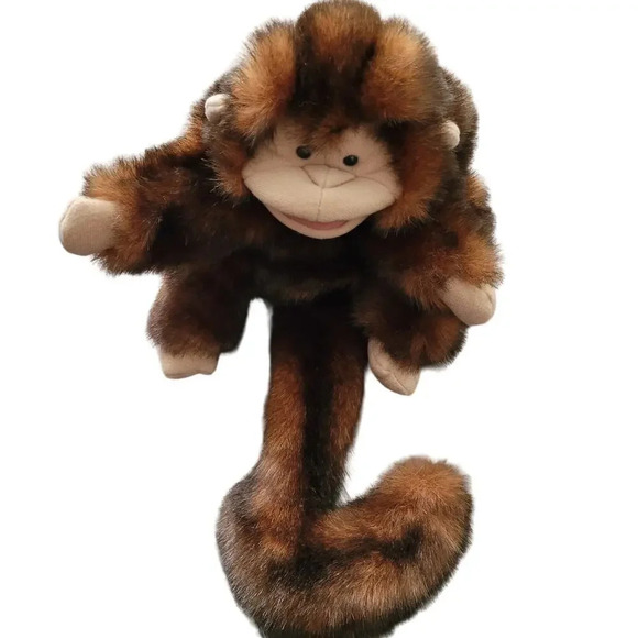 Folkmanis Monkey Hand Puppet Plush Brown Full Body Folktails Chimpanzee Toy Play - Picture 1 of 11